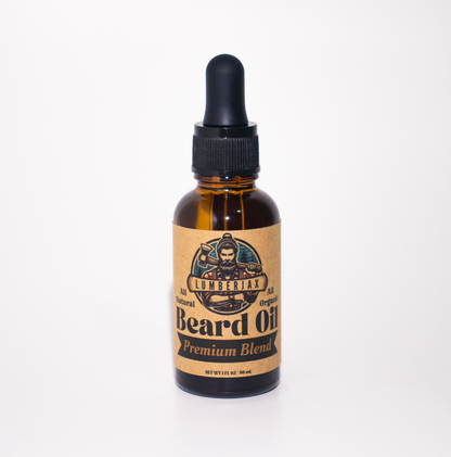 Organic LumberJax Beard Oil Premium Blend 1 oz (30 mL) bottle for nourishing and promoting beard growth.